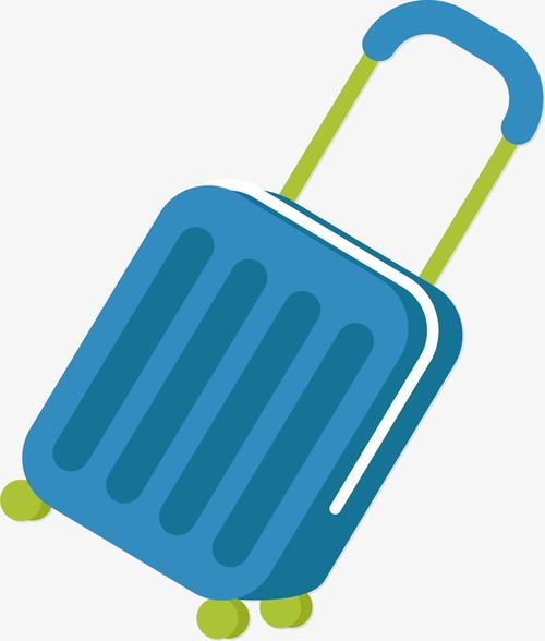 图蓝色的行李箱