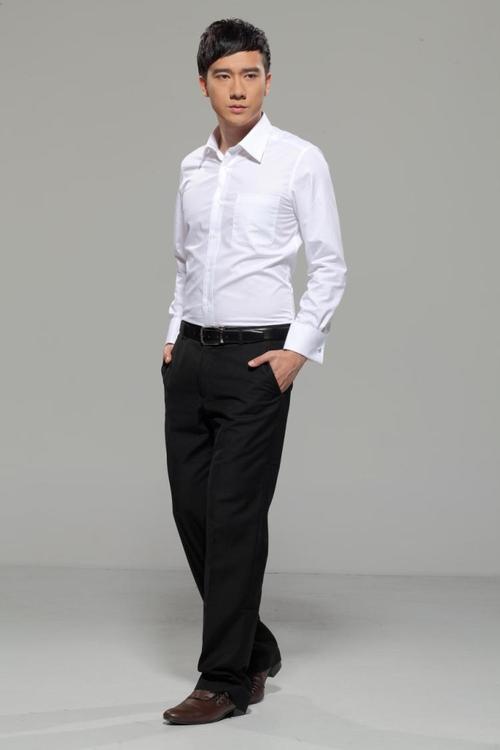 2014春款十米布法式袖扣男士衬衫商务休闲正装职业装长袖白色衬衣英伦