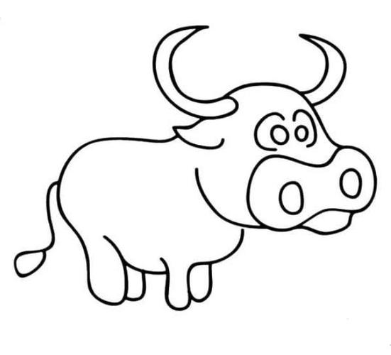 怀孕的奶牛简笔画图片怀孕的奶牛儿童绘画图集奶牛简笔画