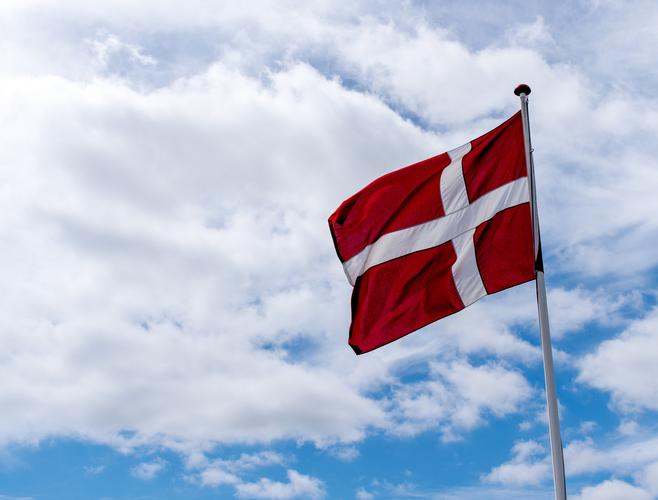 高高飘扬的红色丹麦国旗750x1334分辨率查看