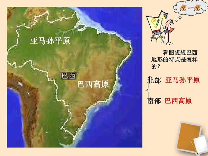 想一想 亚马孙平原 看图想想巴西 地形的特点是怎样 的?