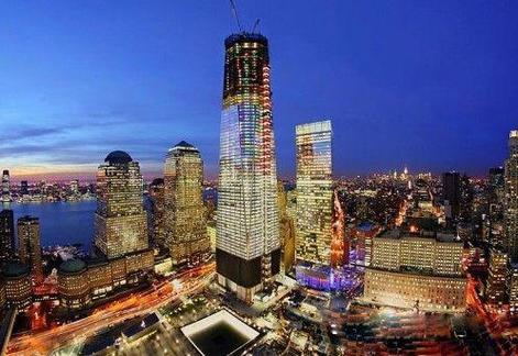 纽约世界贸易中心(world trade center)是一处由双子塔和其他几栋大楼