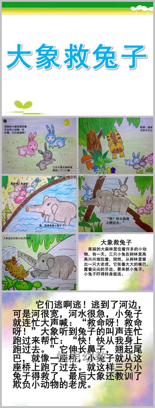 幼儿园看图讲述大象救兔子ppt课件教案