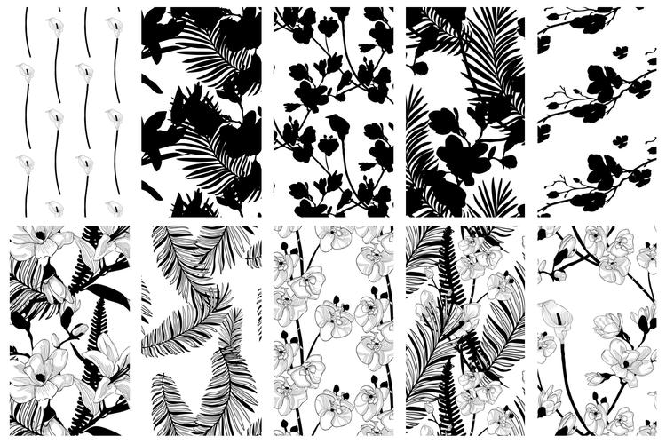 35款优雅花卉植物无缝隙矢量图案素材 35  patterns & 8 instagram