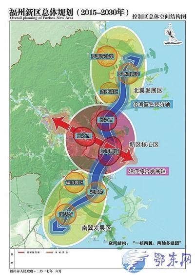 涉及6县(市)区64个乡镇 福州新区总体规划(2015-2030年)