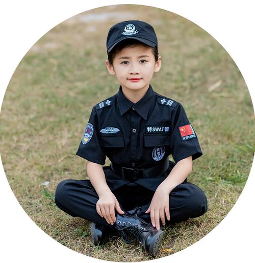 儿童特警迷彩服 儿童特警套装警察服儿童军装警官服战狼迷彩作训小