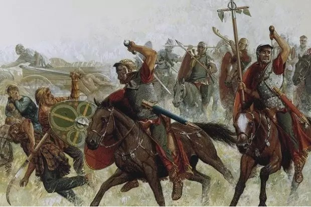 追击中的罗马骑兵 达契亚王国灭亡了,它被并入罗马帝国的行省 ,该地