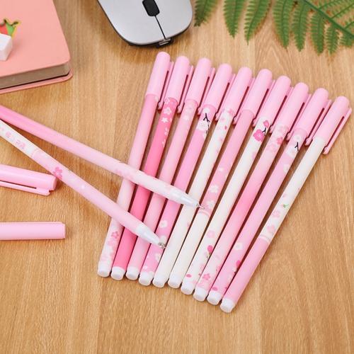 创意粉色少女系列中性笔可爱文字花瓣学生水笔卡通文具考试中性笔