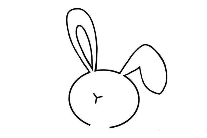 顺便把小兔子的三瓣嘴画上,一个小小的"y"字就好了.