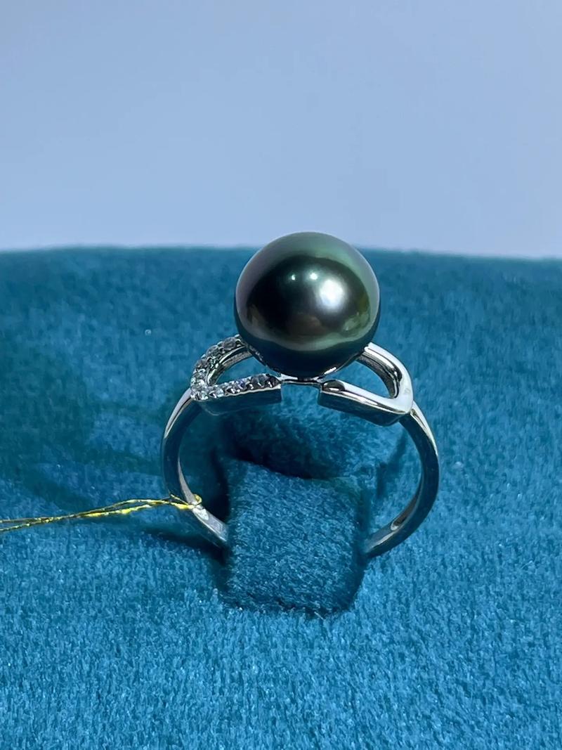 天然海水大溪地黑珍珠戒指
