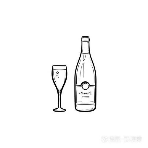 酒瓶手绘素描图标插画-正版商用图片045y9o-摄图新视界
