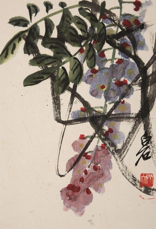 齐白石(1864～1957) 紫藤 镜心 设色纸本