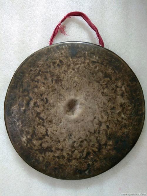 清民时期全手工锻打中间有锅心的黄铜老铜锣_价格1200.