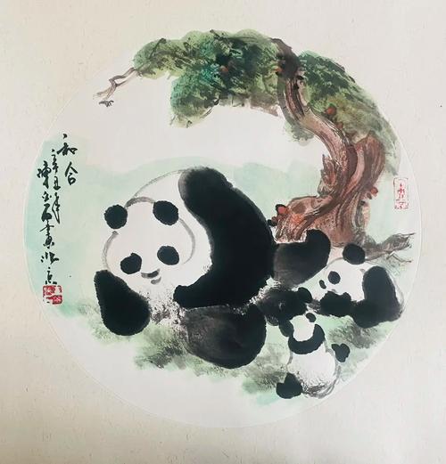 中国熊猫画家陈金石天圆地方60幅熊猫咪咪.中国熊猫画家陈金石 - 抖音