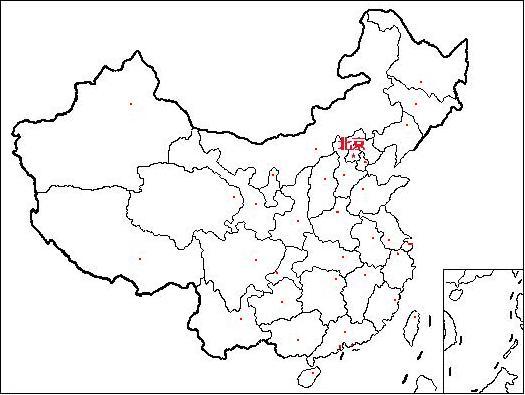 一,中国省级行政区地图 黑白 空图