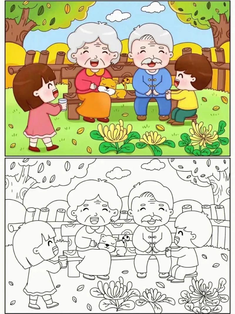 重阳节绘画|重阳节儿童画 孝敬老人儿童画.有用!