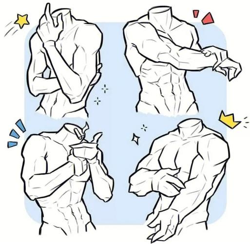 绘画素材丨超实用男性肌肉画法