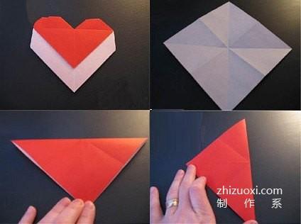 天使心书签的爱心折纸折纸图解教程