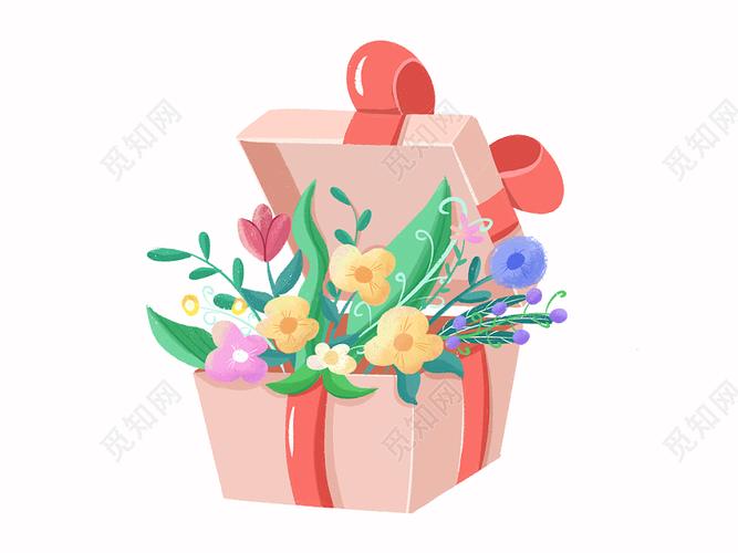 母亲节花束礼物卡通png素材