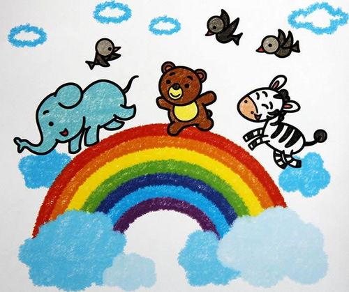 儿童画彩虹的画法儿童画彩虹的画法视频儿童简笔画