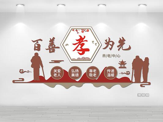 中国传统文化百善孝为先文化墙