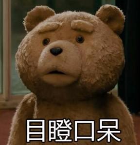泰迪熊表情包-目瞪口呆