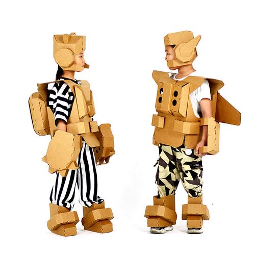 儿童可穿穿戴纸板铠甲纸箱盔甲环保手工diy其他手工制作