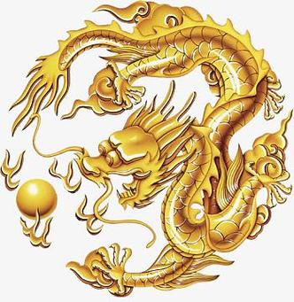 中国古典金龙花纹图案
