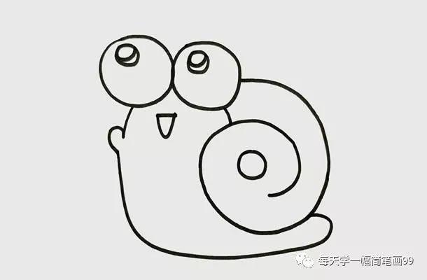 每天学一幅简笔画--可爱的蜗牛简笔画