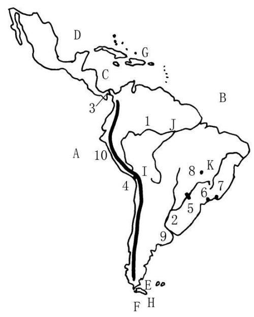 南美洲地图简笔画手绘