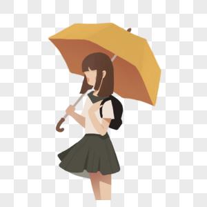 打伞的女孩图片素材