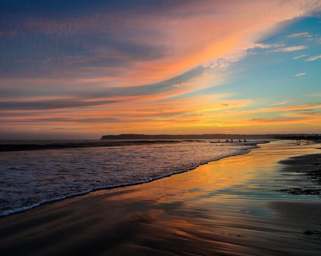 首页 自然和风景 日落和日出 圣迭戈,加利福尼亚州,美国,沙滩,大海