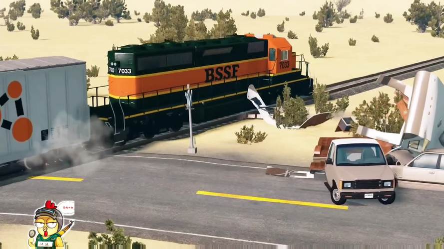 车祸模拟器358 为打击对手 丧心病狂的利用火车连续制造撞车-游戏视频