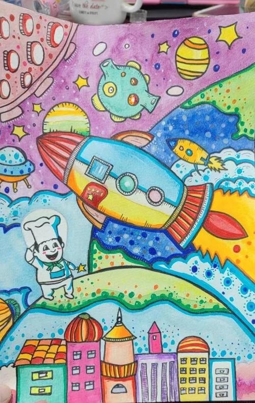 我的太空梦绘画作品,儿童画我的太空梦怎么画(2022"我们的太空"绘画