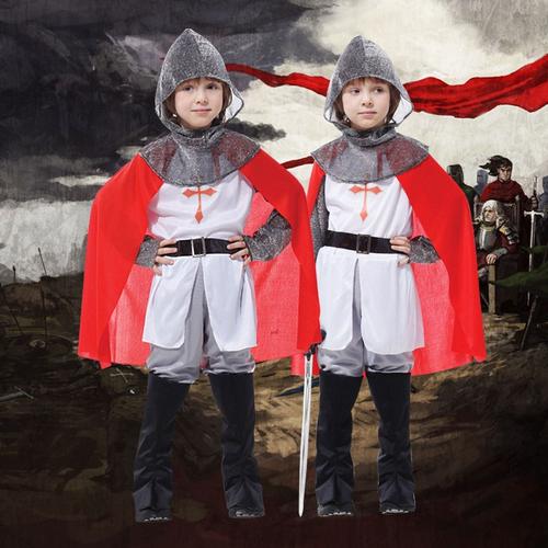 儿童化妆舞会十字军服装男童cosplay罗马战士盾牌服饰