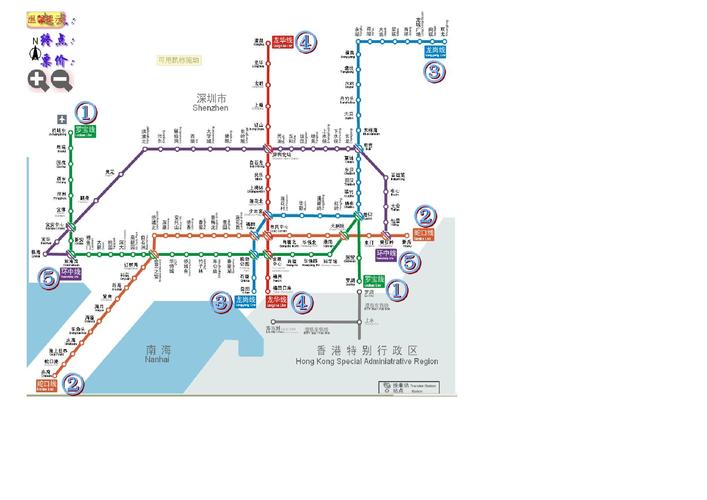 深圳市地铁1-5号线路图票价表