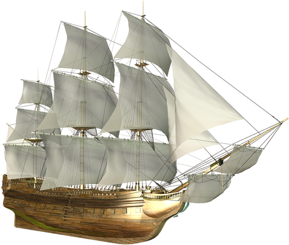 大型欧美古典帆船