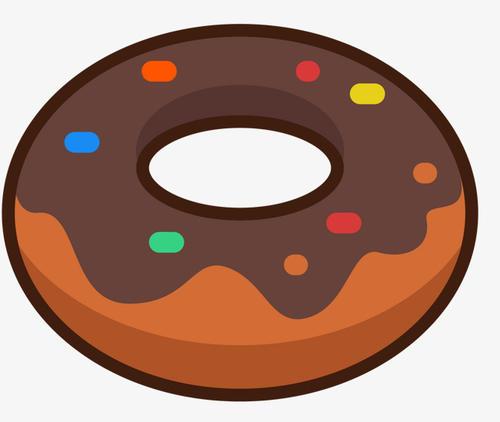 圆形的甜甜圈简笔画彩色