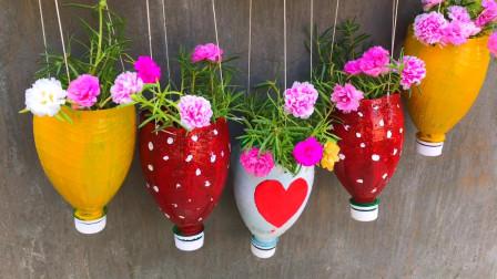 别再买花盆了,用塑料瓶制作创意花器,简单实用!