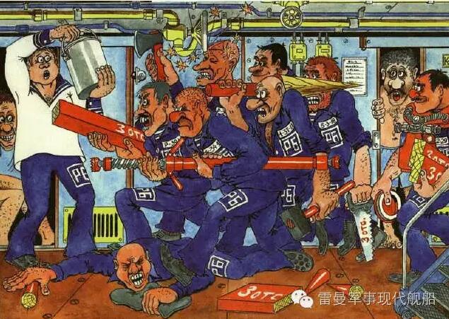 漫画中的苏联潜艇兵生活