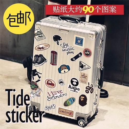 行李箱贴超大_超大防水行李箱贴纸潮牌个性拉杆箱箱子韩国涂鸦旅行箱