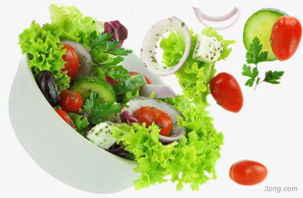 一碗蔬菜沙拉png素材透明免抠图片-其他元素