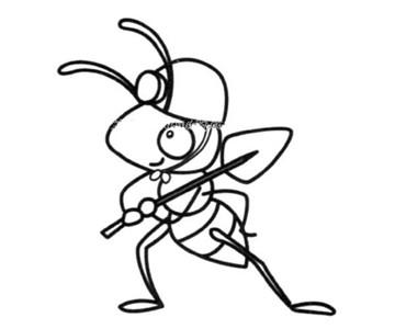 一组卡通蚂蚁简笔画图片