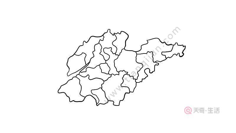 简笔画淄博区域地图