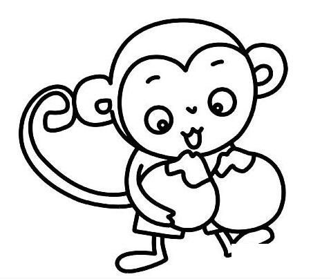 小猴子怎么画 顽皮的小猴子简笔画素描