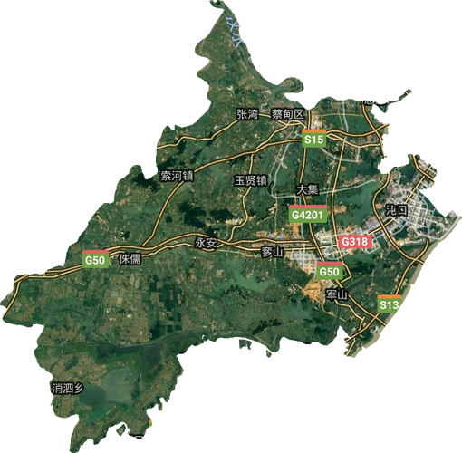 蔡甸区高清卫星地图