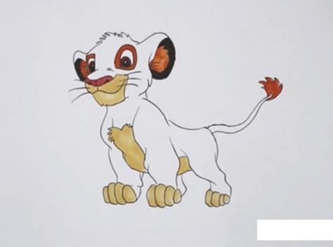 彩色辛巴狮子王简笔画教学带步骤 凶猛霸气狮子王简笔画怎么画