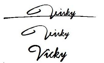 我想设计一个签名,我的名字叫vicky,求帮忙