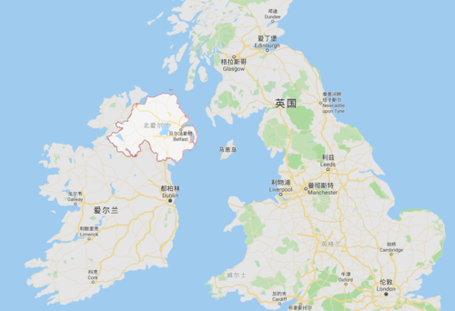英国与爱尔兰边境线(图/谷歌地图)