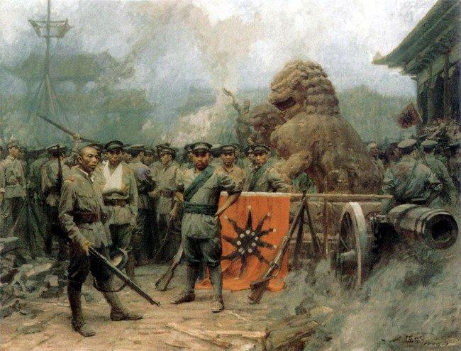油画家陈坚作品——《共和曙光--武昌起义》